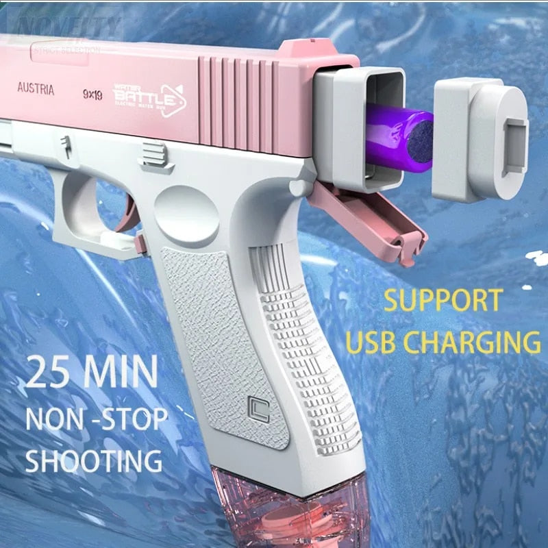 "Zomerpret met elektrische waterpistolen voor kinderen."